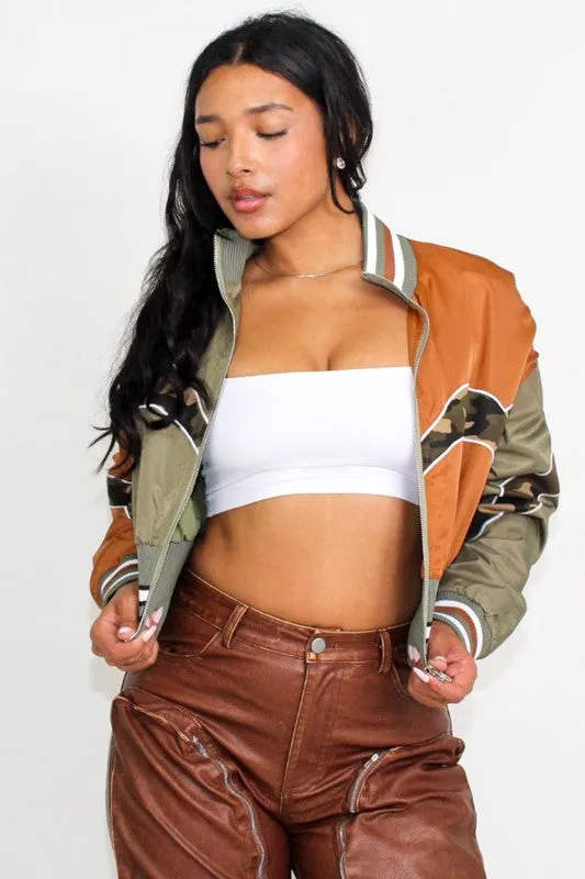 Army Aesthetic Color Block Jacket