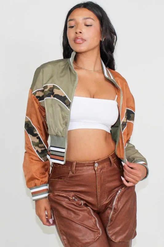 Army Aesthetic Color Block Jacket