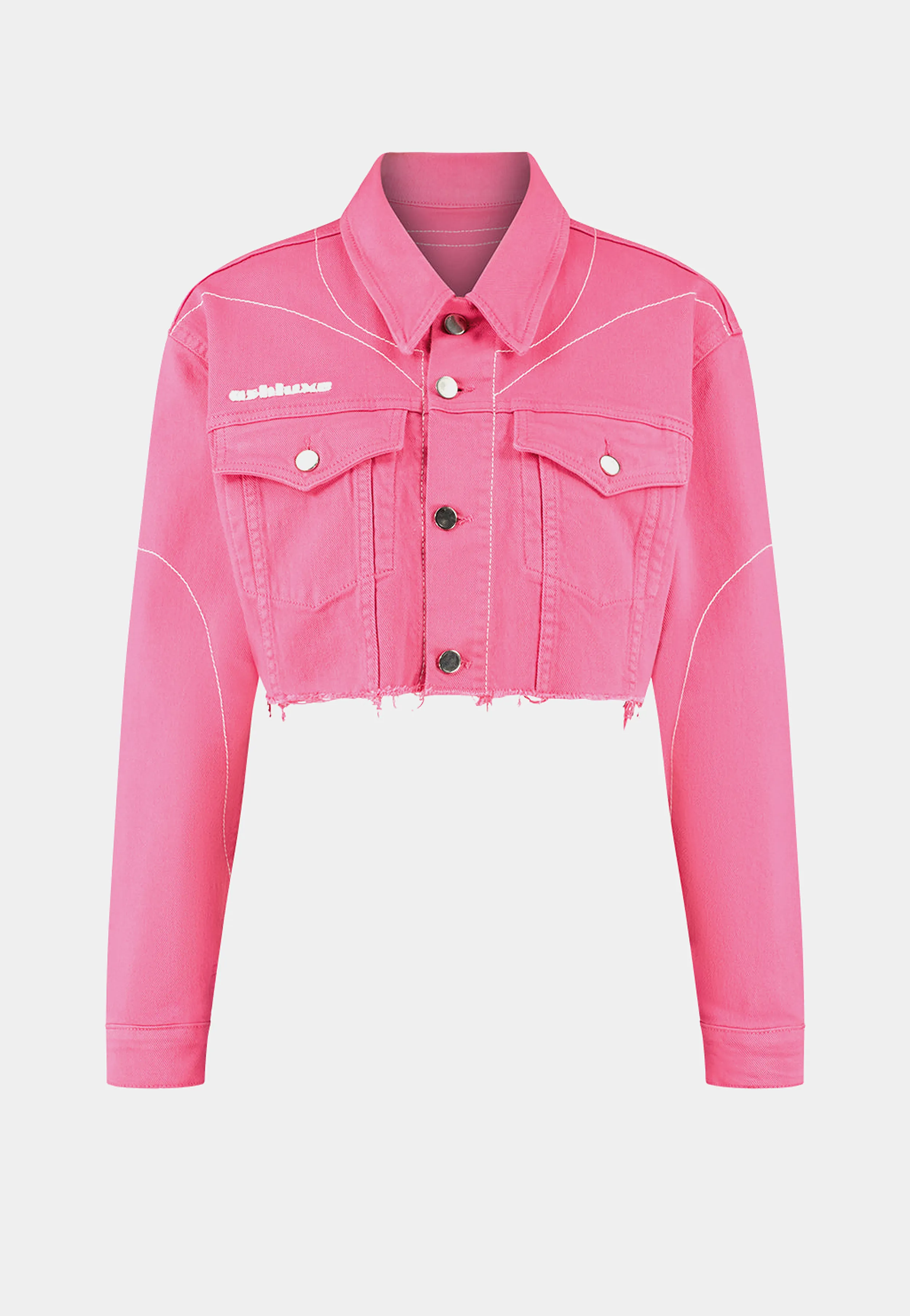 Ashluxe Female Denim Crop Jacket - Pink