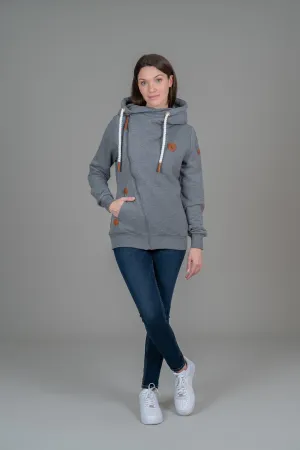 Athena Dark Heather Grey Full-Zip Hoodie