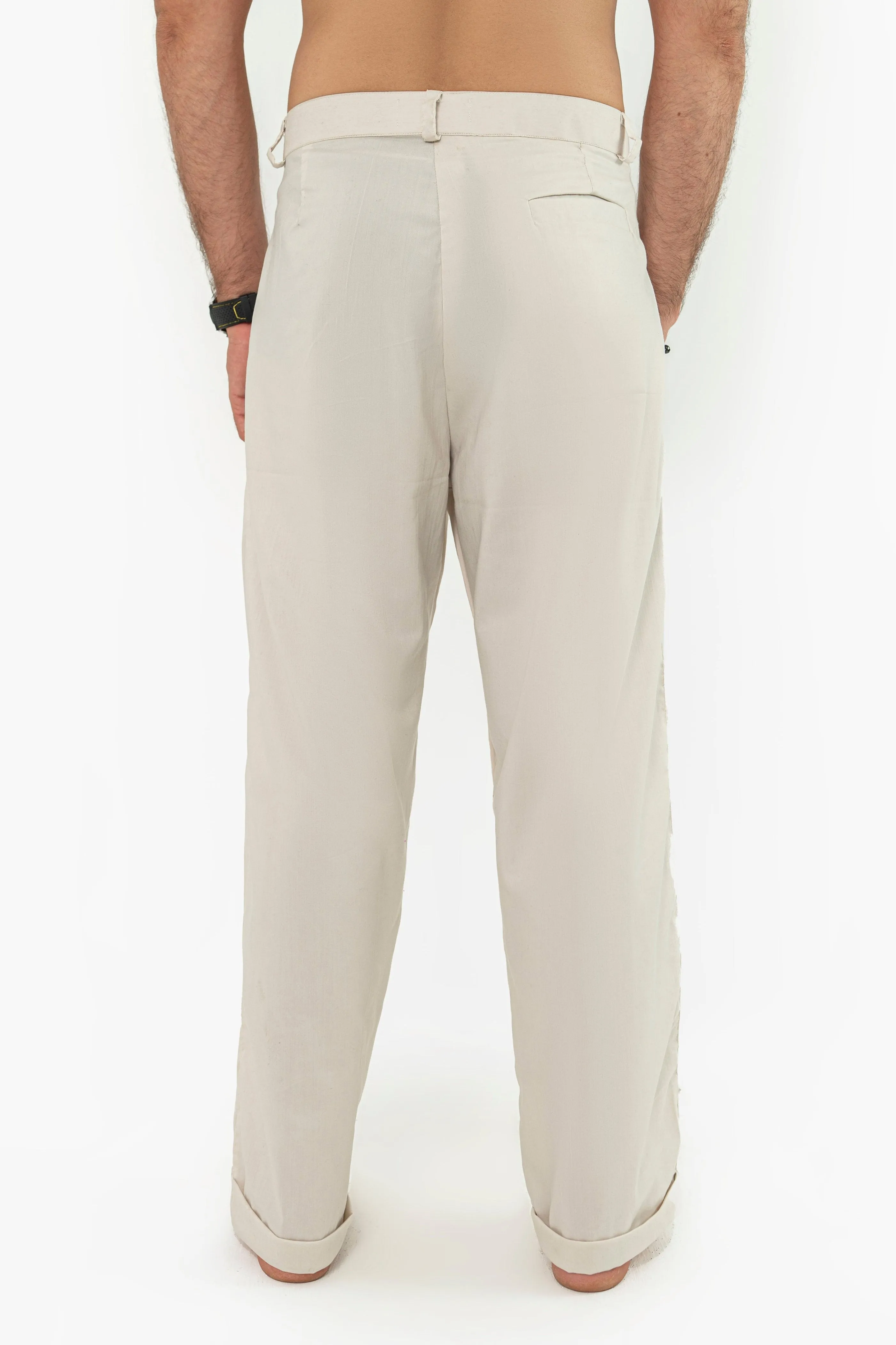 Beige Pleated Pants