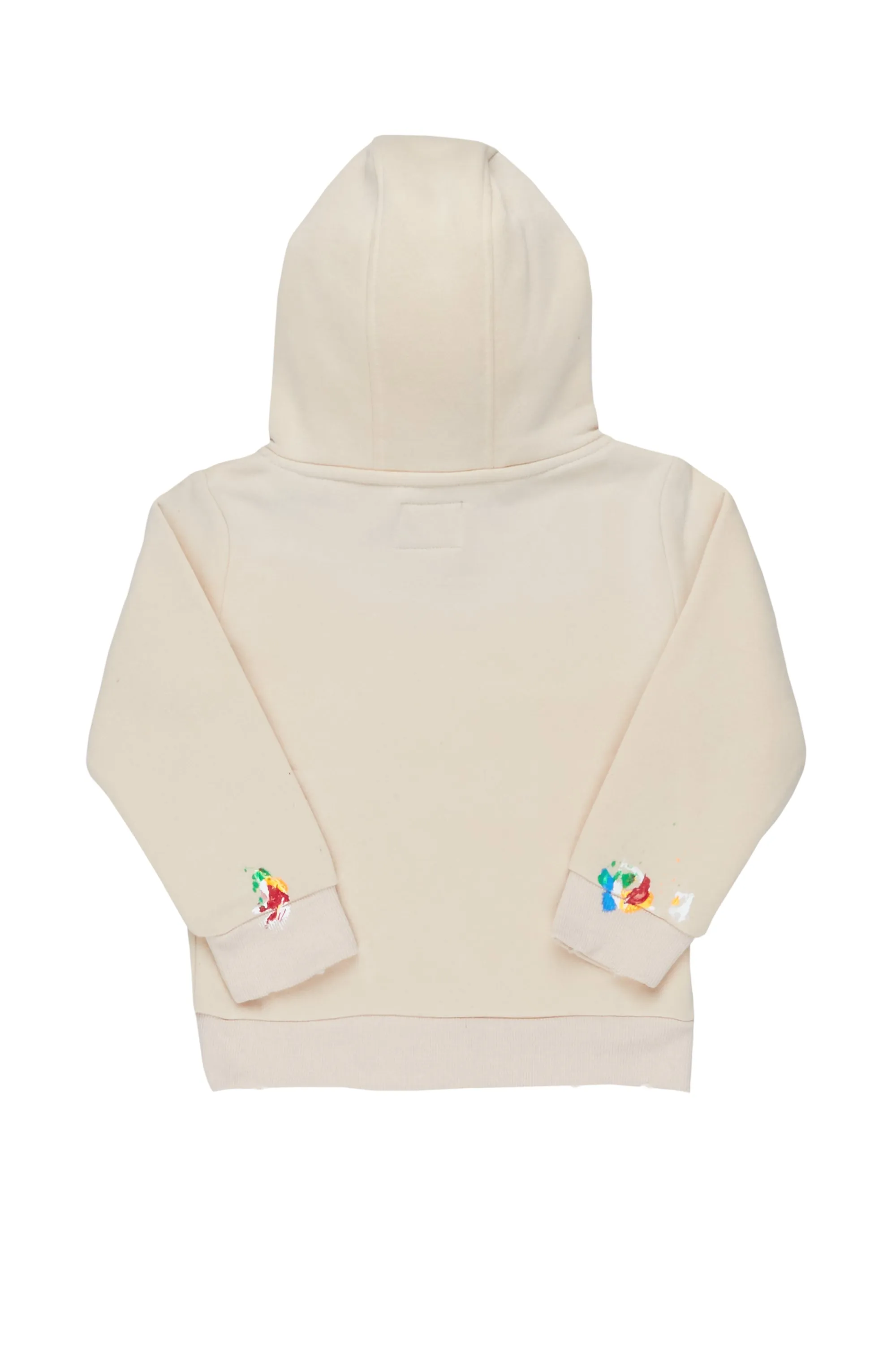 Boys Rockstar Art Dist. Beige Graphic Hoodie