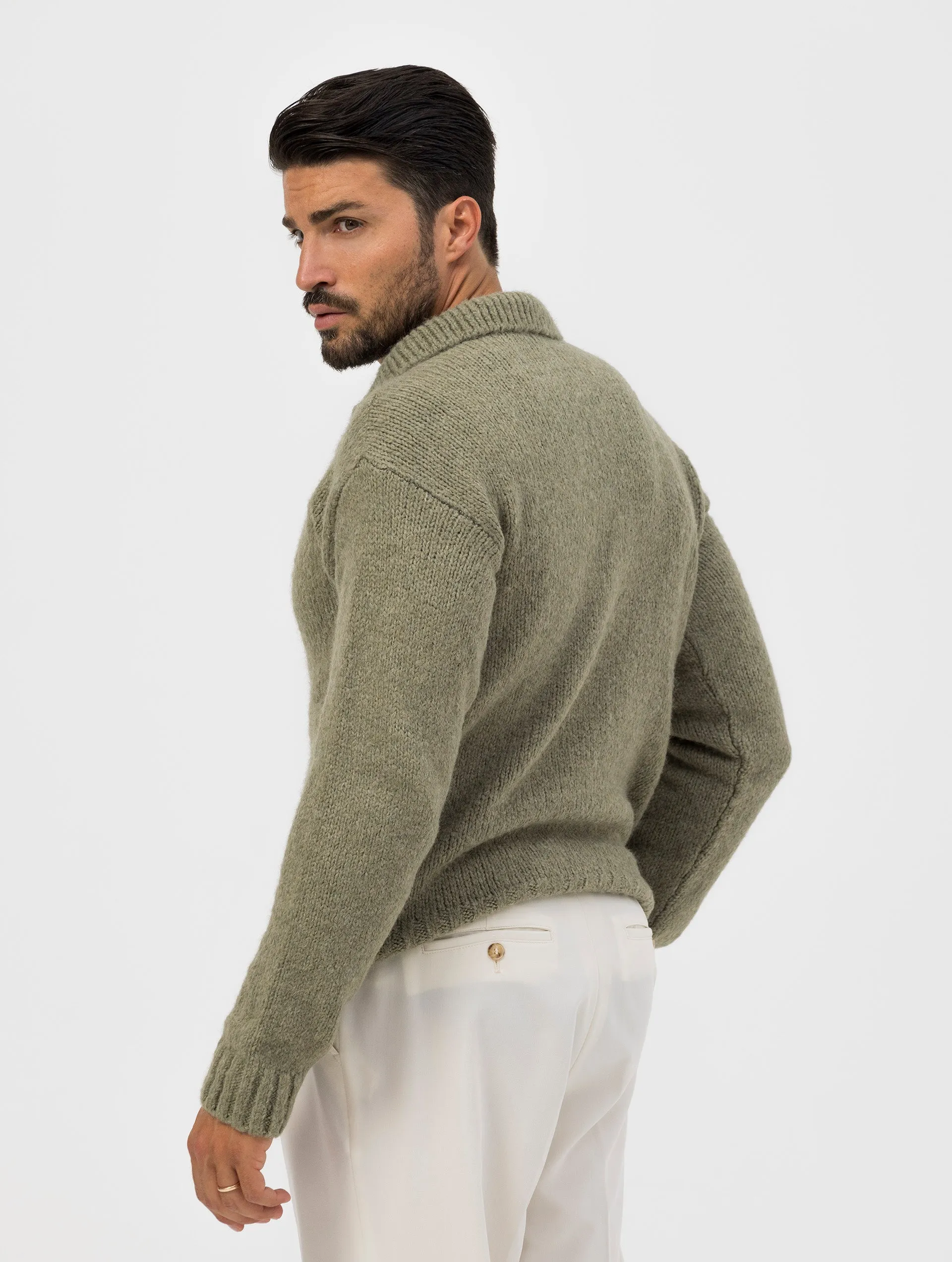 BRAD POLO SWEATER IN GREEN