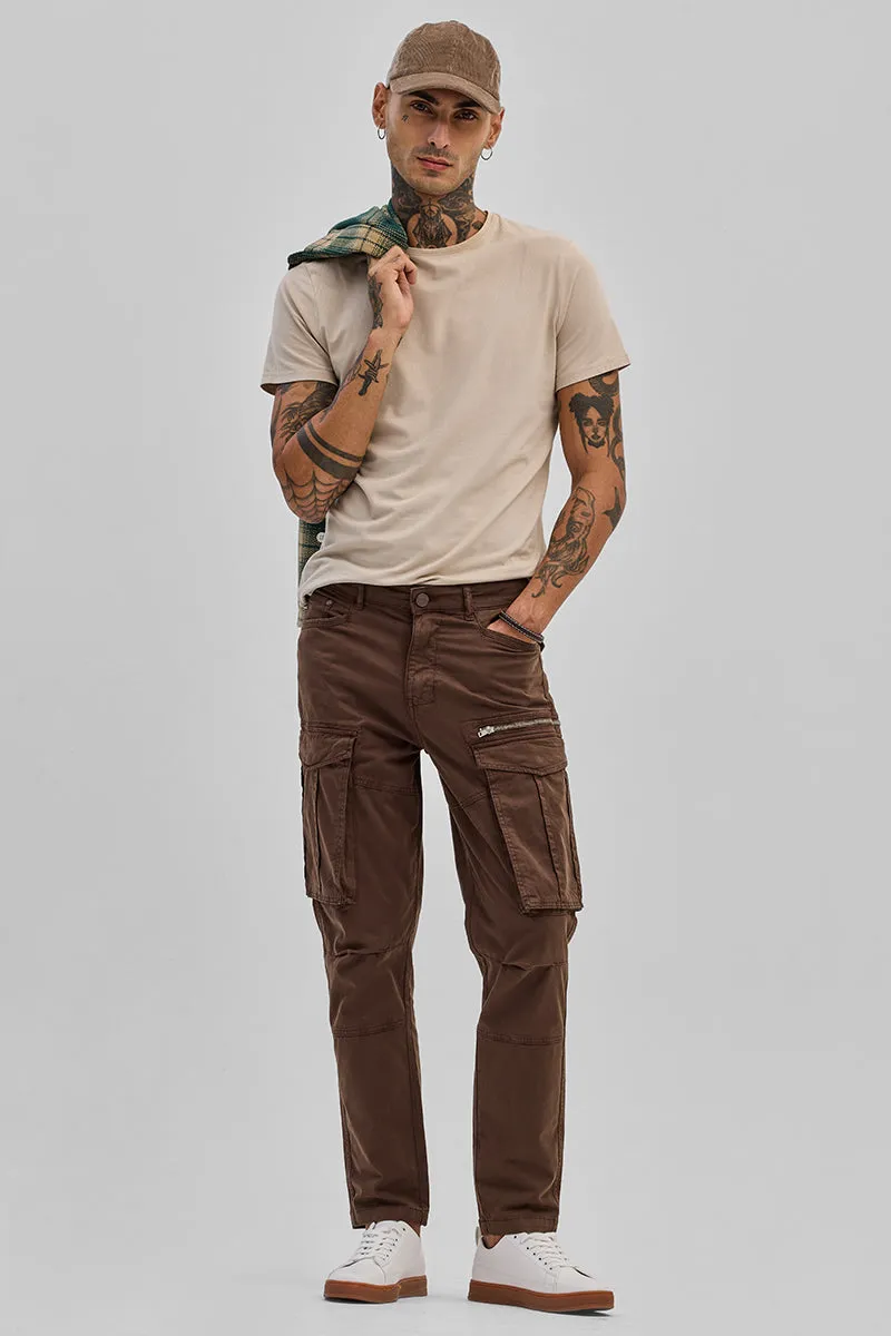 Brown Relaxed Fit Cargo Pants