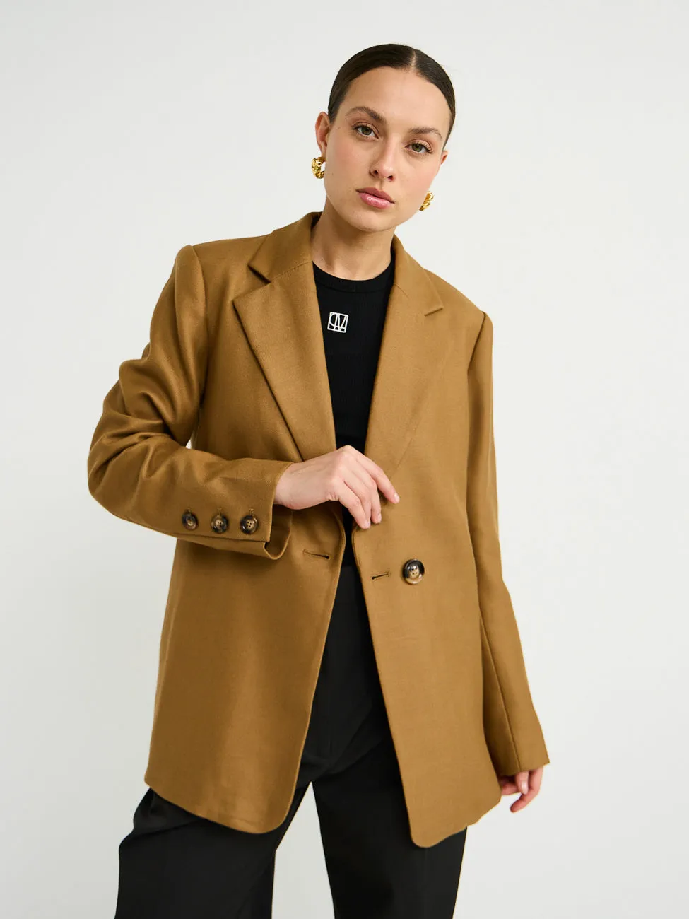 By Nicola Dionne Oversized Blazer in Camel