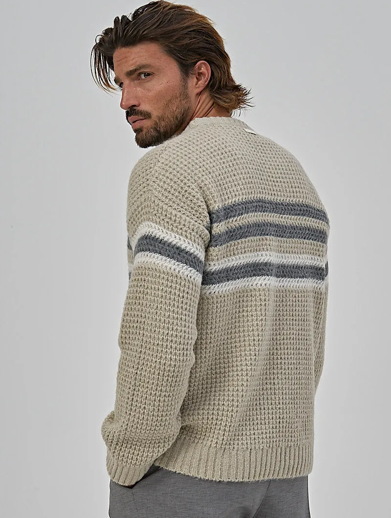 CALVIN CREWNECK SWEATER IN BEIGE