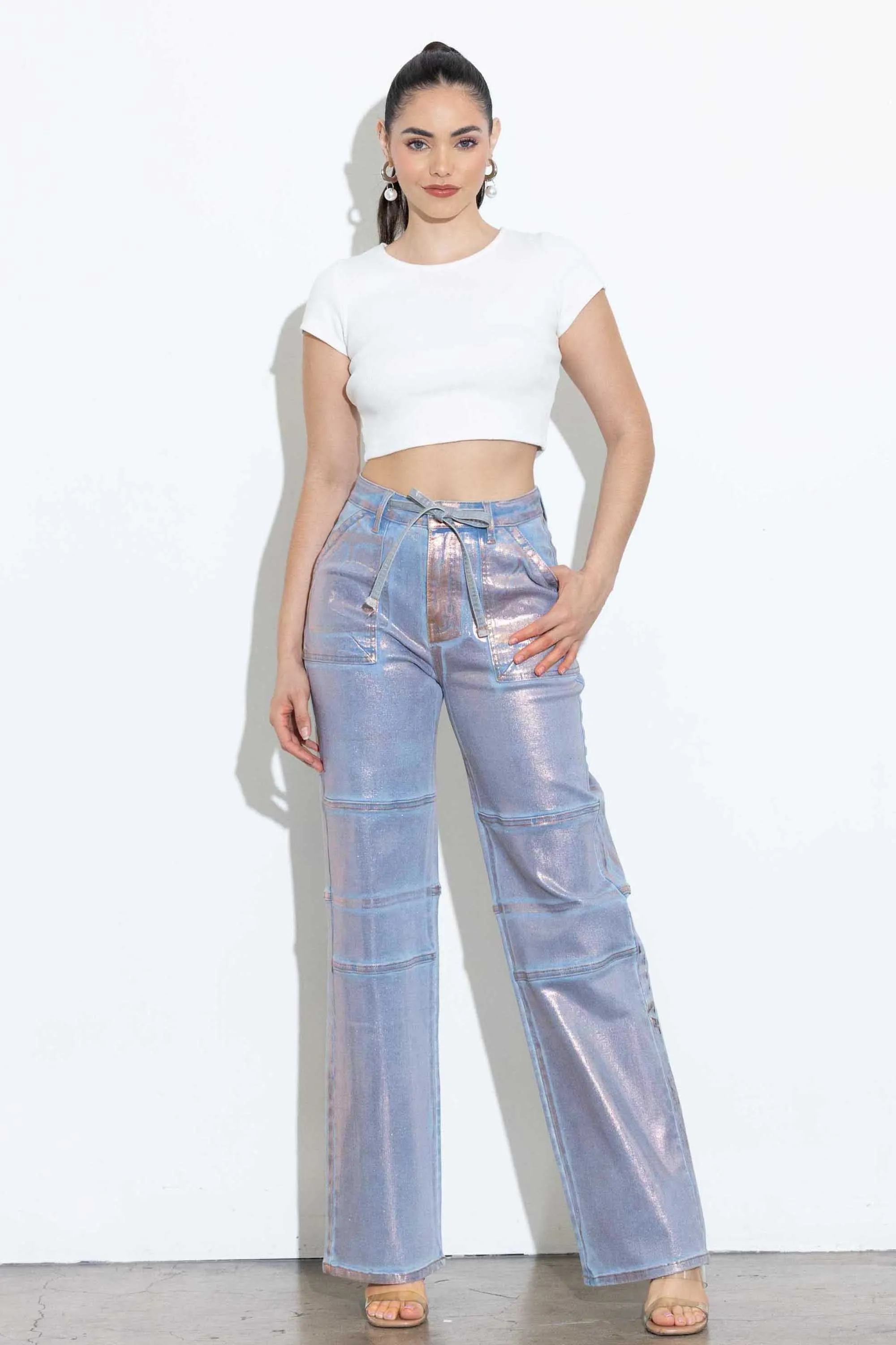 Copper Foil Relaxed Pants