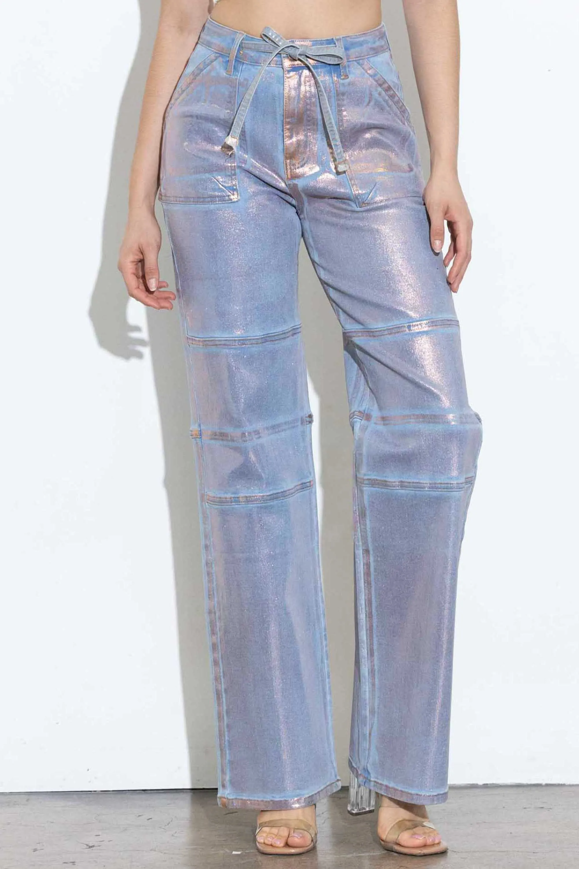 Copper Foil Relaxed Pants