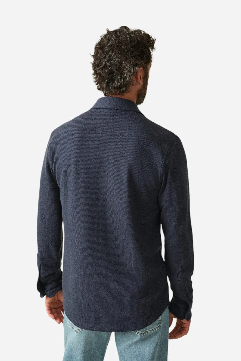 Faherty Legend Sweater Shirt Brighton Navy Twill