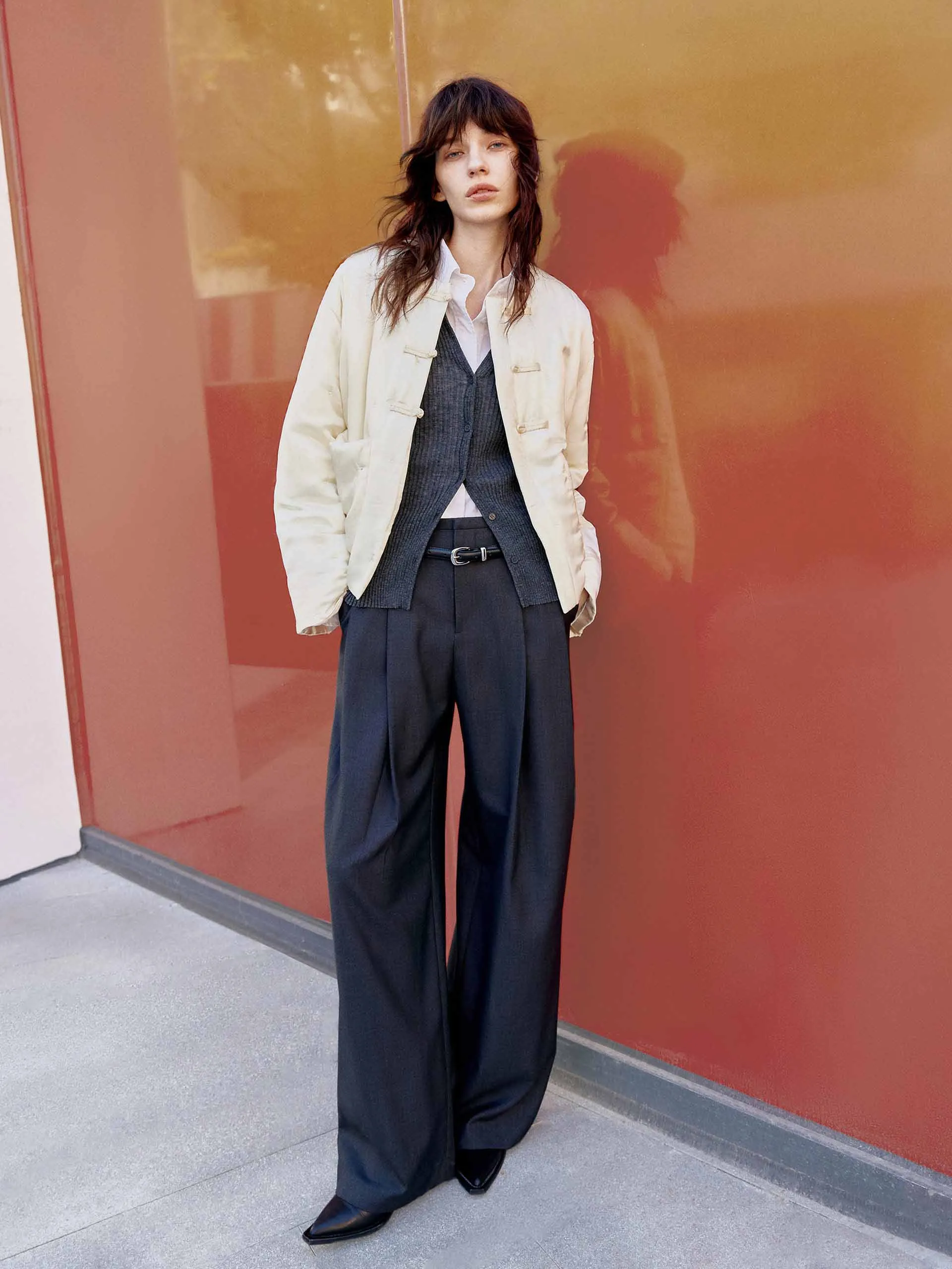 Front Pleated Relaxed Pants