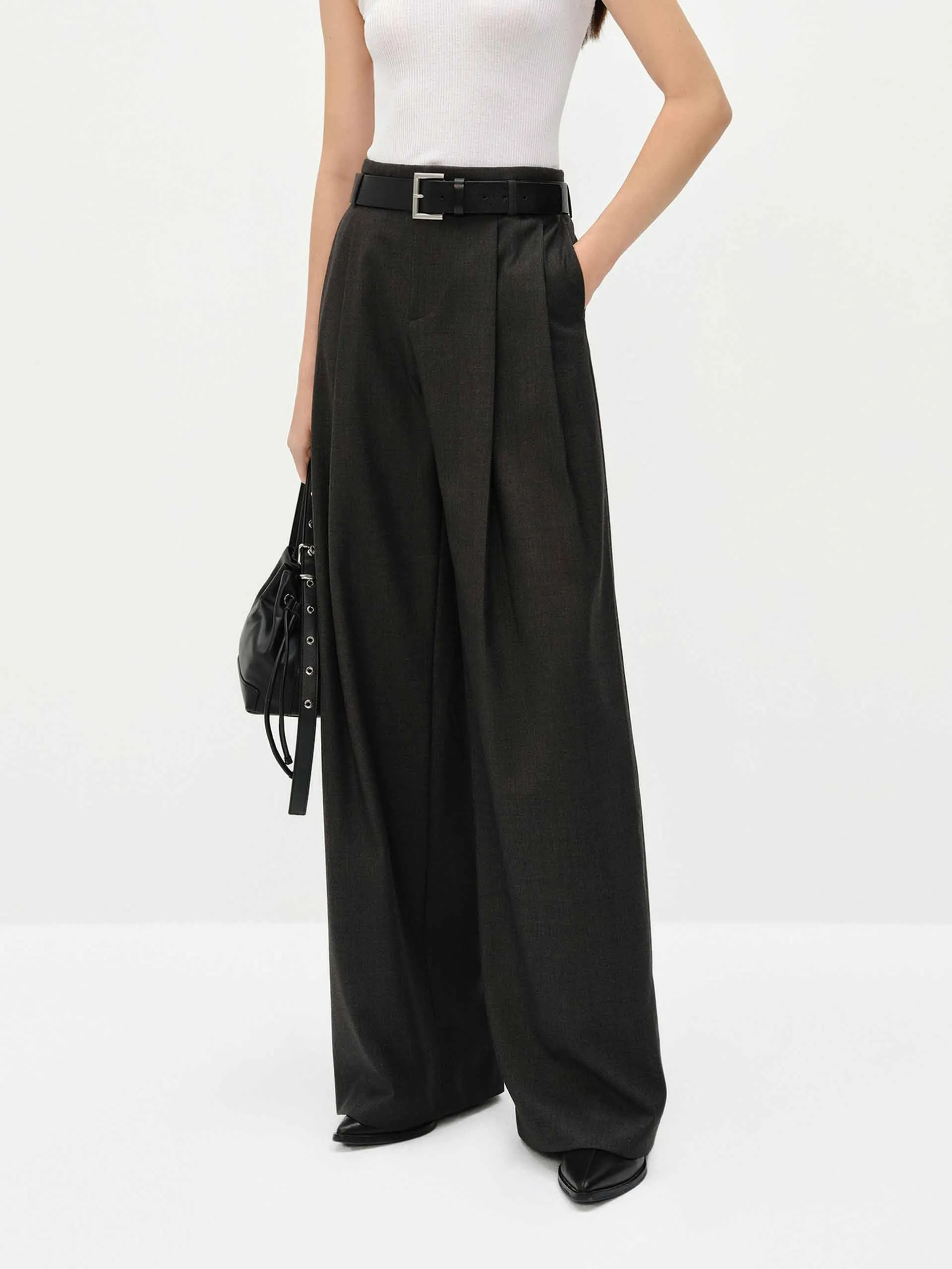 Front Pleated Relaxed Pants