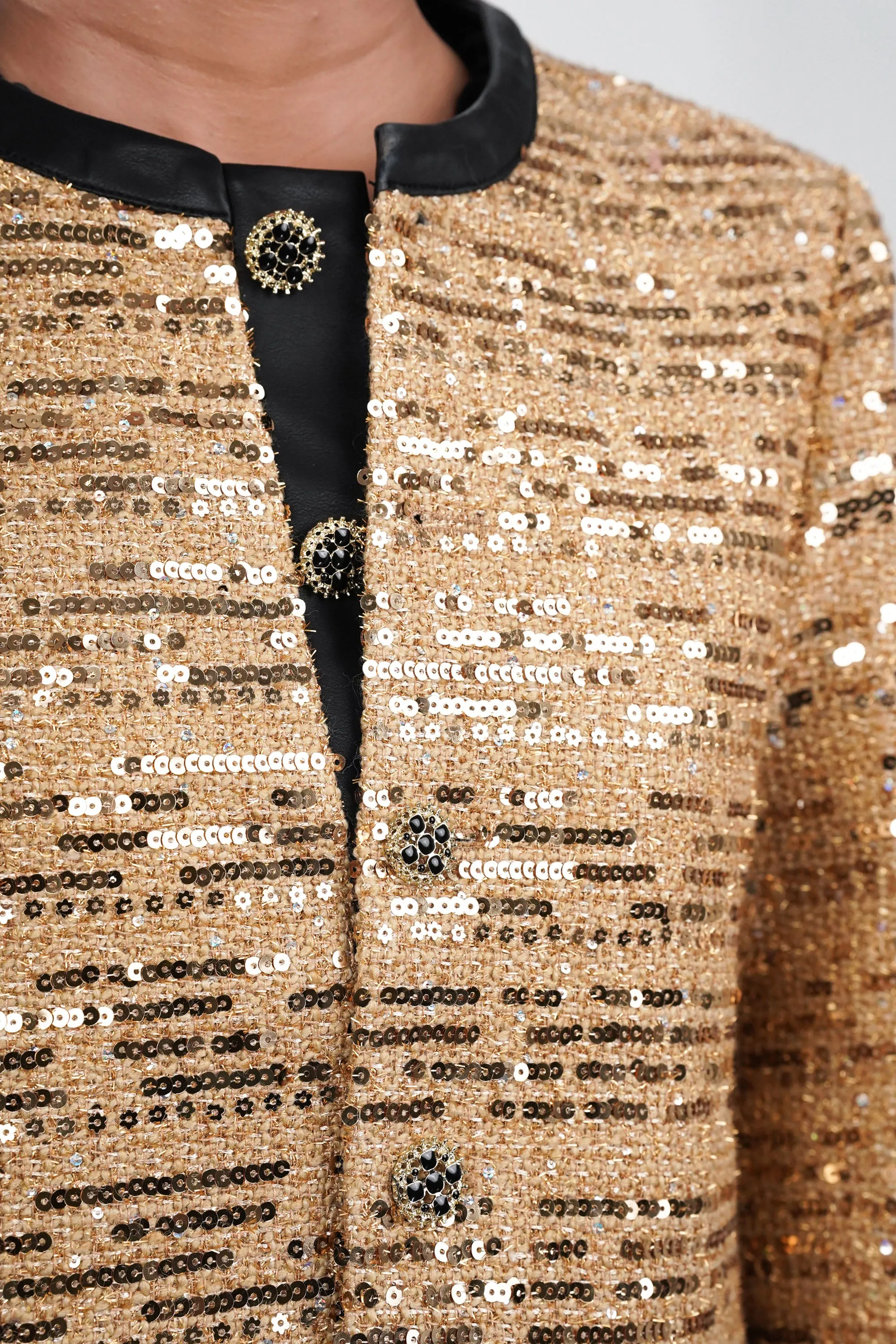 Golden Glimmer Sequined Blazer