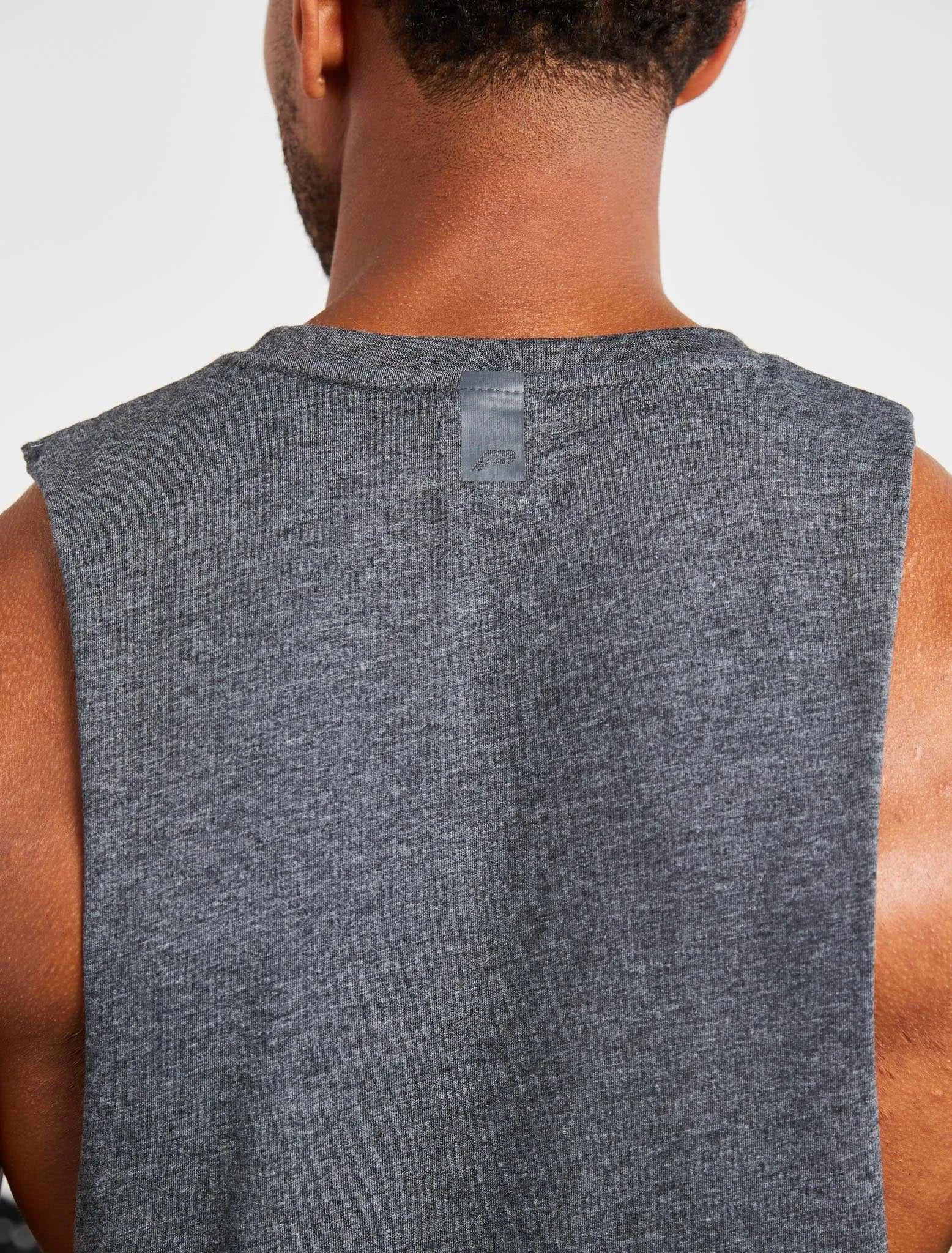 Graphic Drop Arm Tank - Charcoal Marl