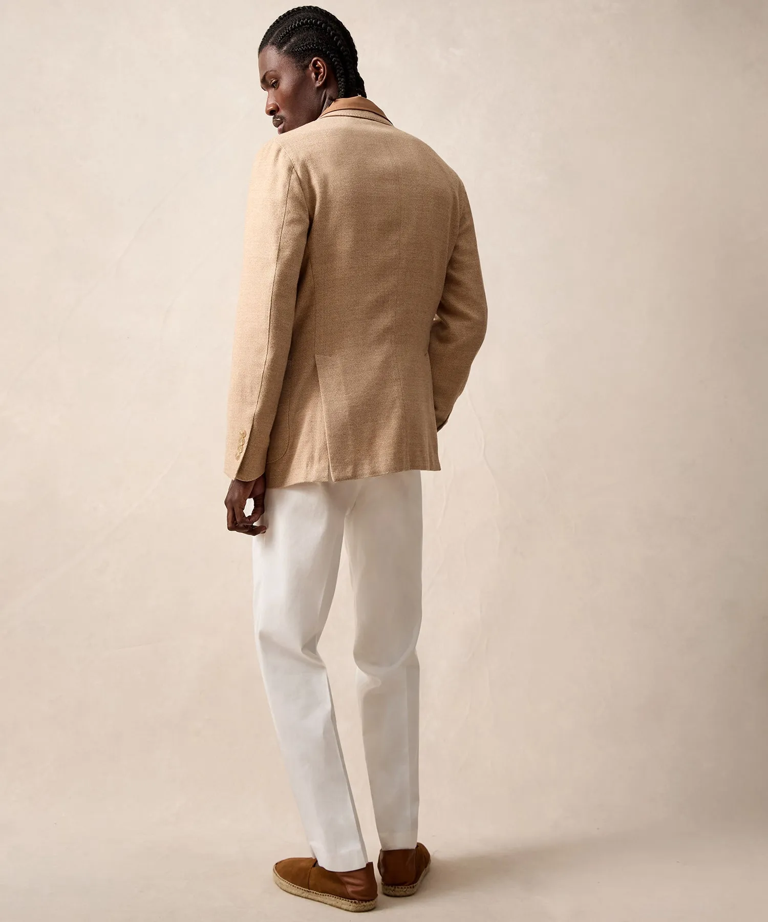 Italian Cotton Wool Sport Coat in Wheat