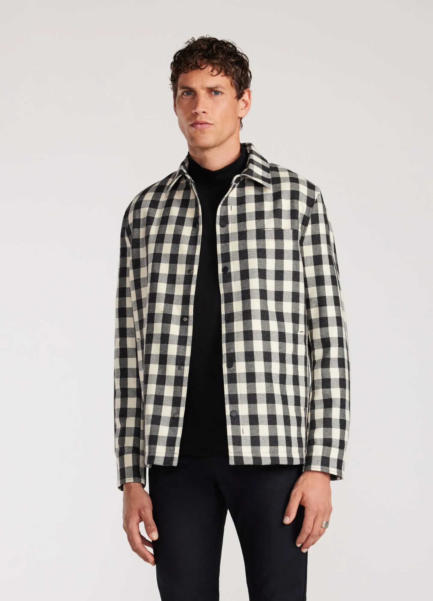 Lined Check Shirt Jacket Neutral