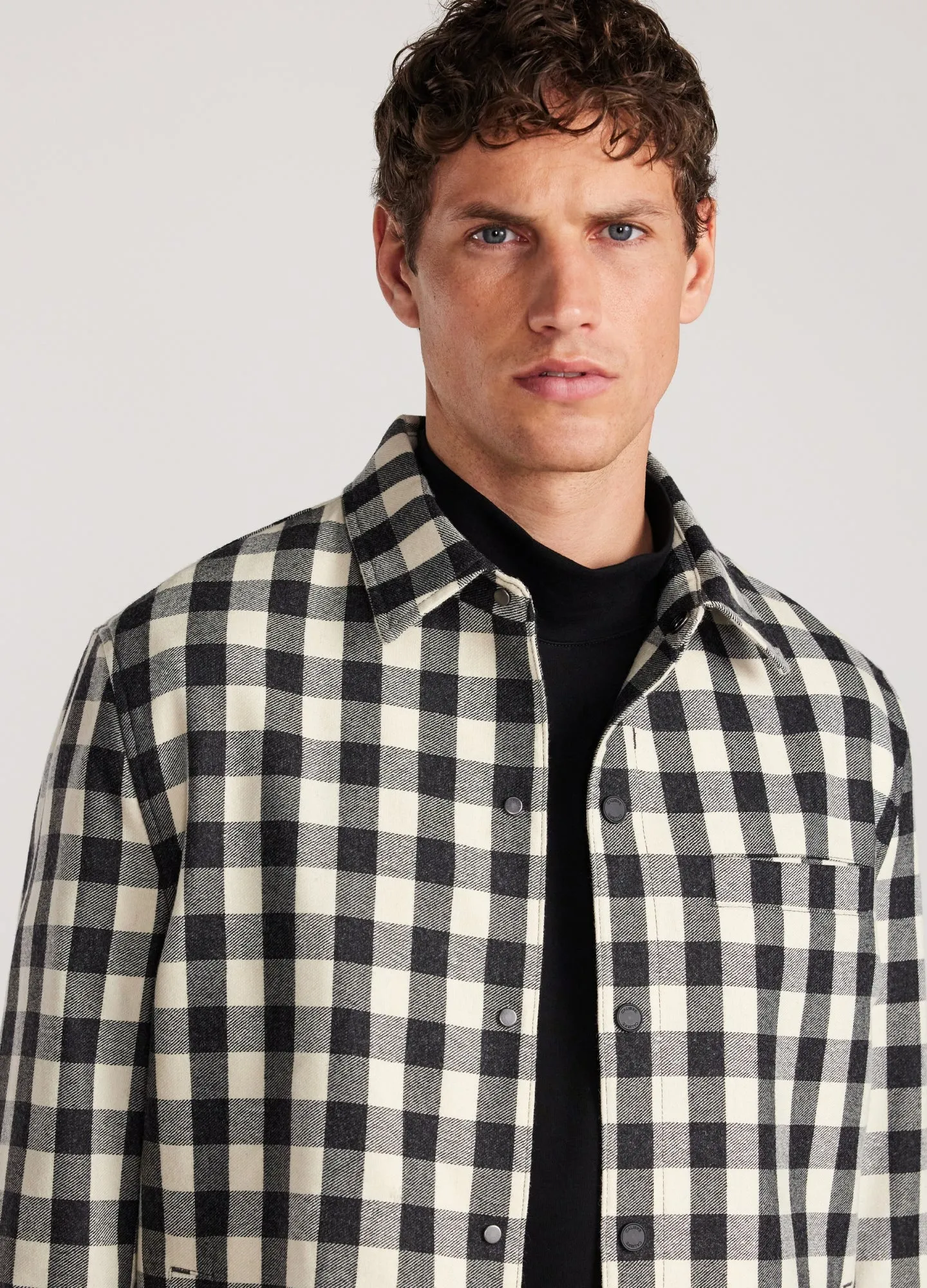 Lined Check Shirt Jacket Neutral