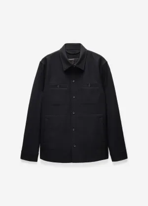 Lined Wool Shirt Jacket Black