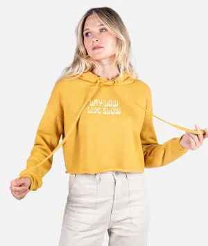 Live Slow Cropped Hoodie - Mustard