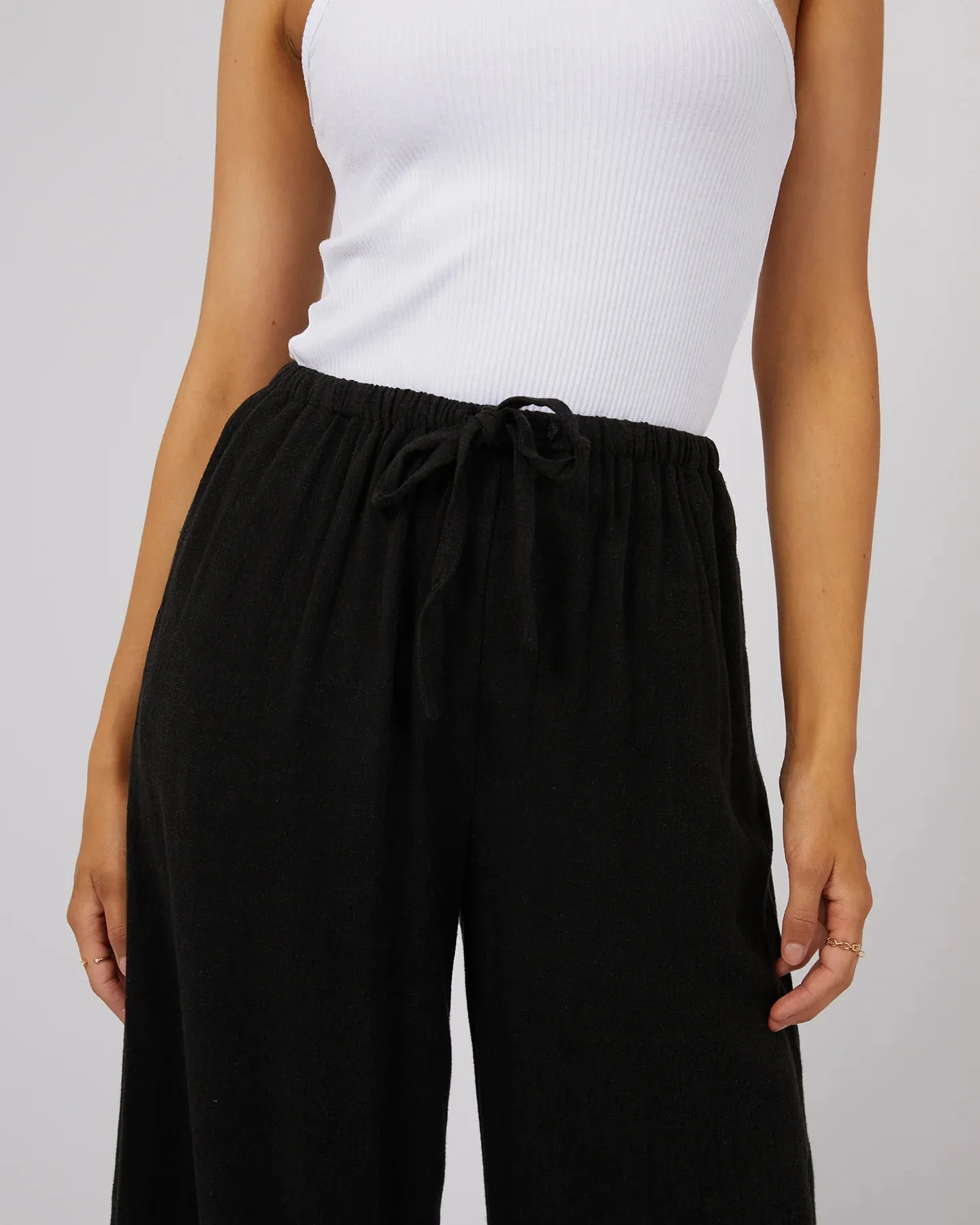 Luxe Linen Pant - Blk