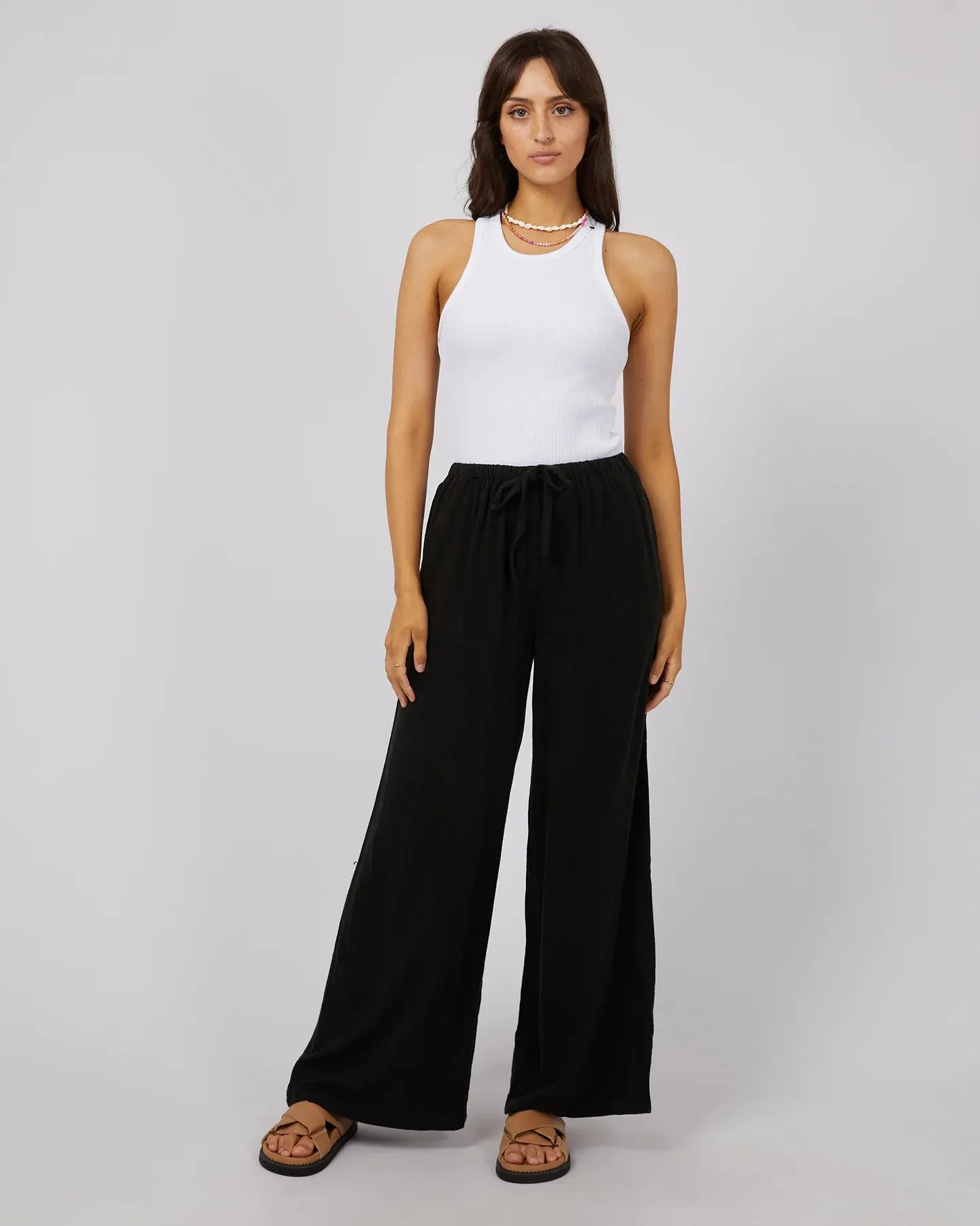 Luxe Linen Pant - Blk