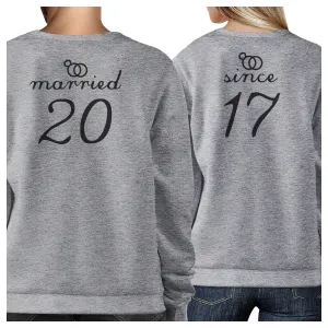 Married Since Custom Matching Couple Grey Sweatshirts