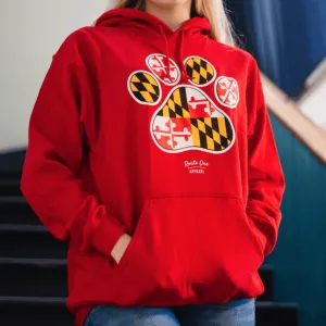 Maryland Paw Print (Red) / Hoodie