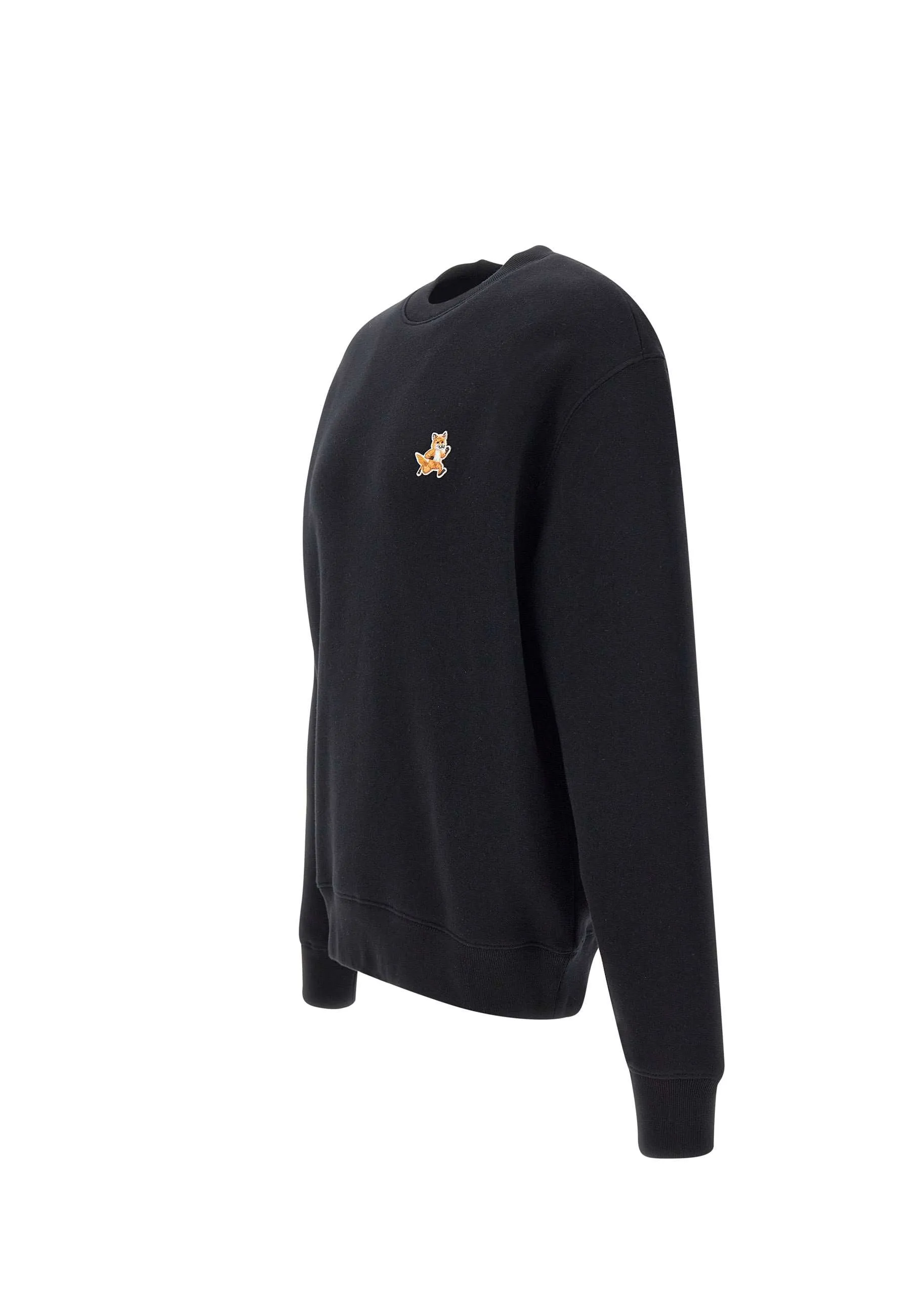 Men's Black Cotton Sweatshirt with Logo