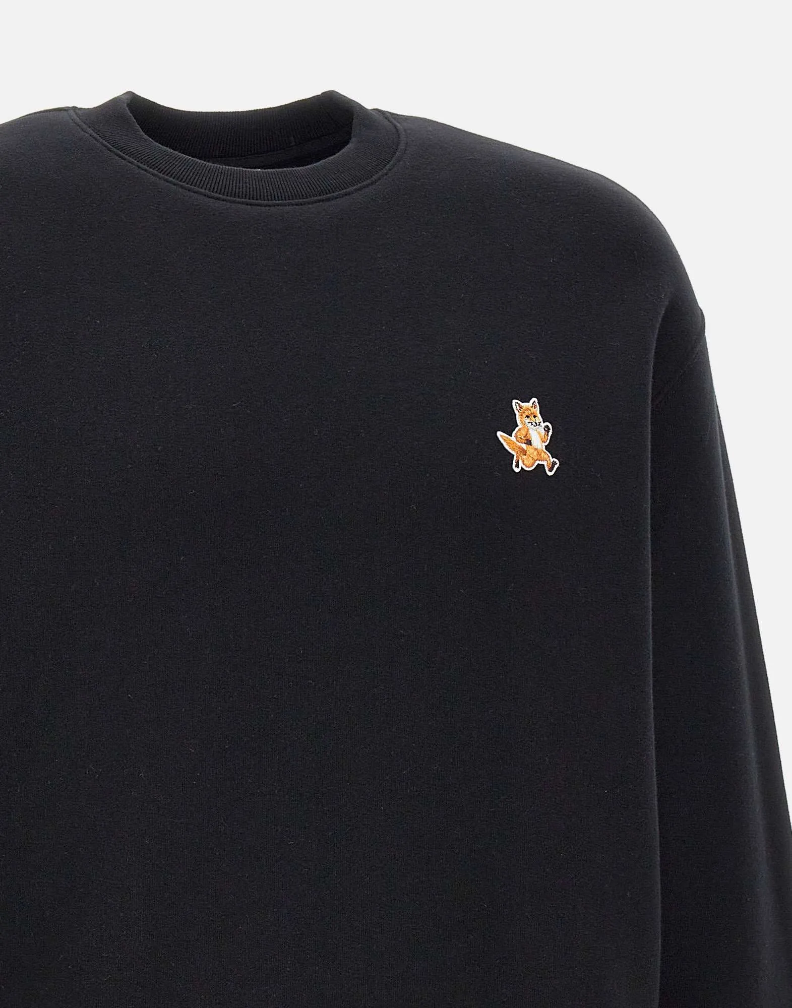 Men's Black Cotton Sweatshirt with Logo