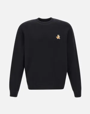 Men's Black Cotton Sweatshirt with Logo