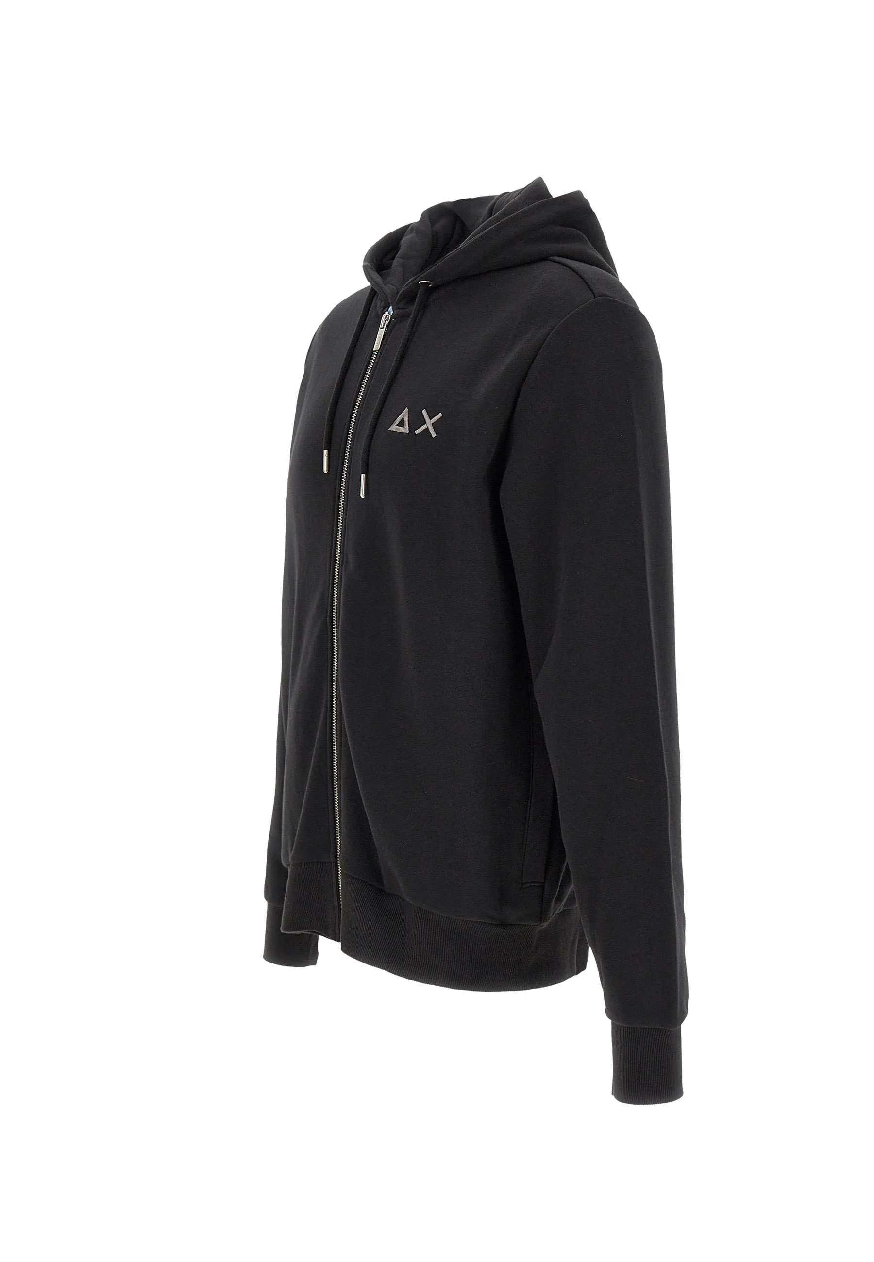 Men's Black Cotton Zip Hoodie