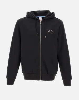 Men's Black Cotton Zip Hoodie