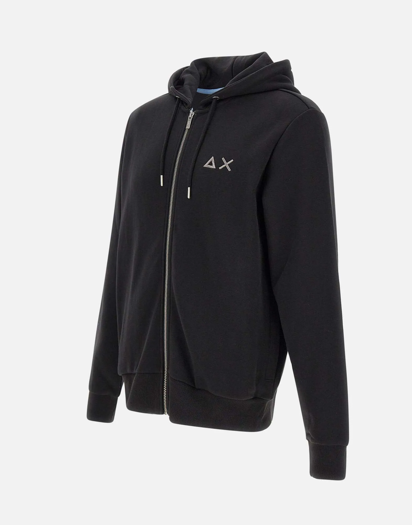 Men's Black Cotton Zip Hoodie