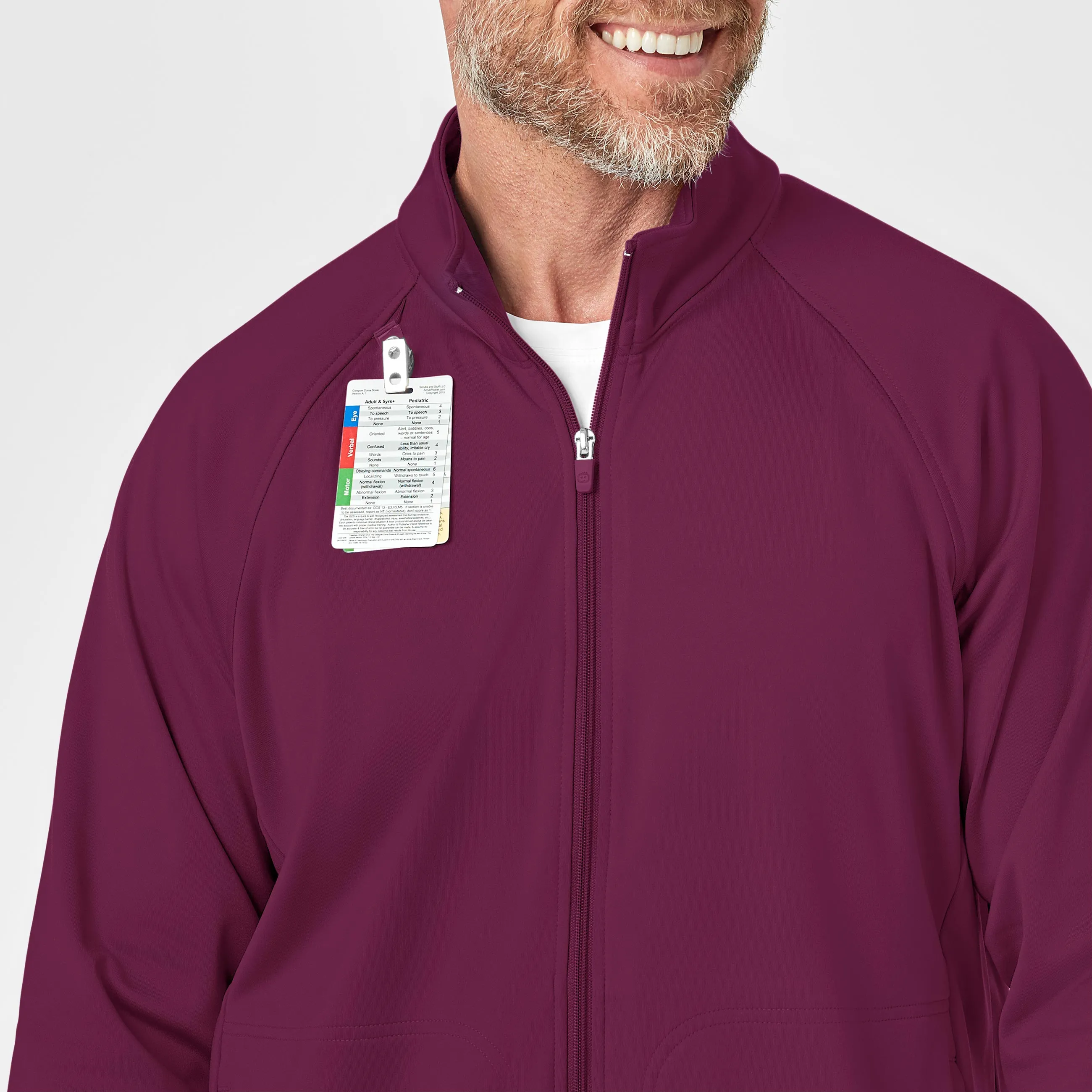 Men's Fleece Full Zip Jacket - Wine