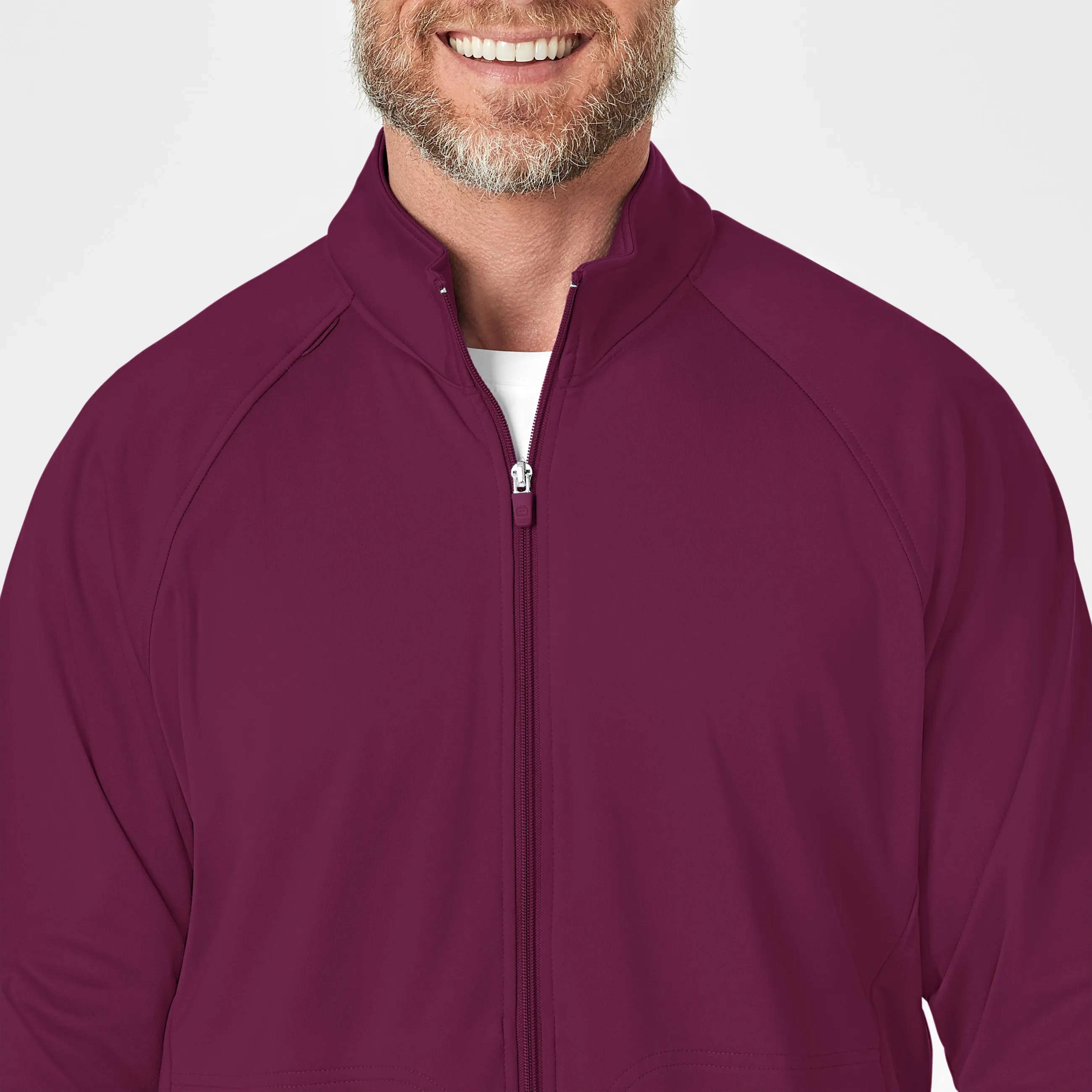 Men's Fleece Full Zip Jacket - Wine