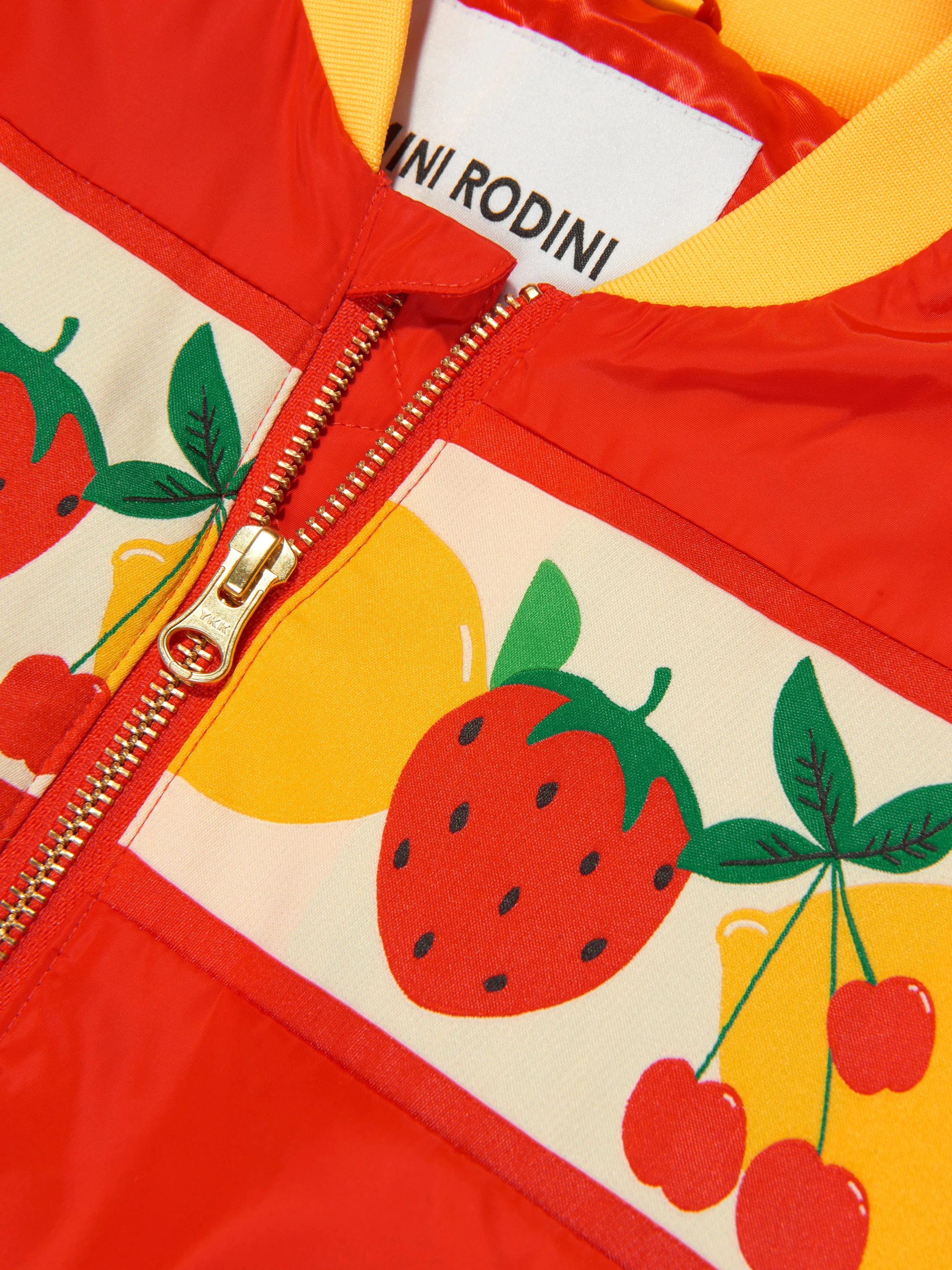 Mini Rodini Girls Fruits Baseball Jacket in Red