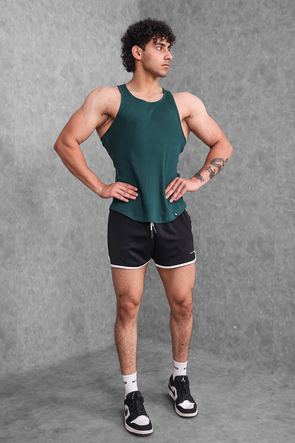 Muscle-Up Ribbed Tank - Green