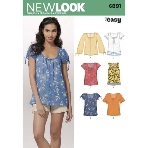 Newlook Pattern 6891 Misses Easy Pullover Tops