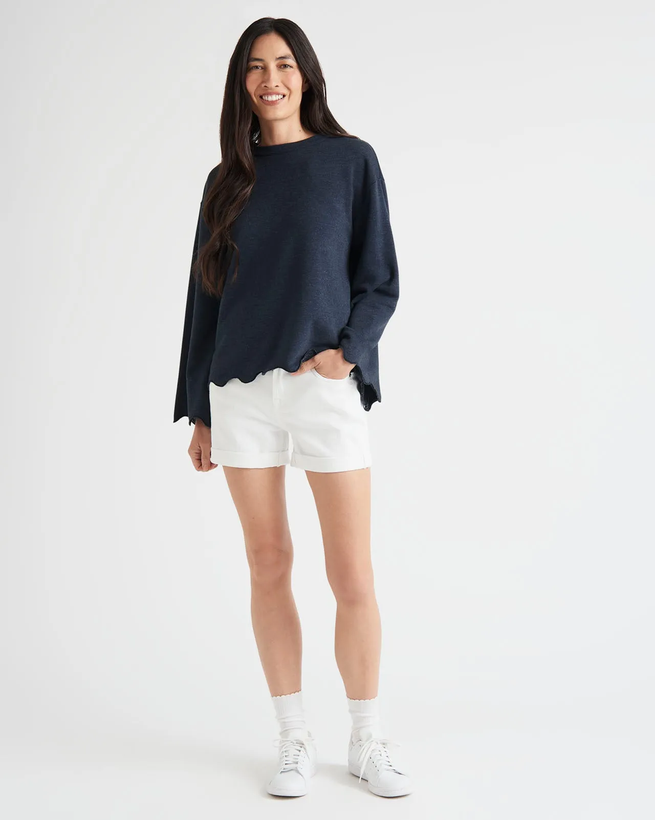 Nori Scalloped Sweatshirt