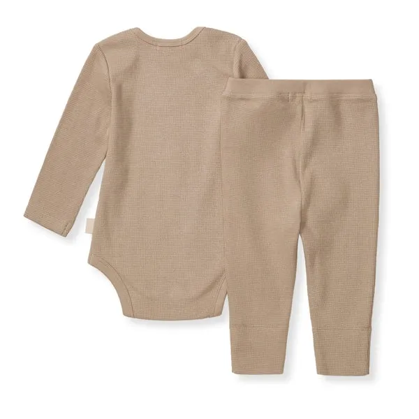 Organic Cotton Thermal Top & Pant Set - Cremini