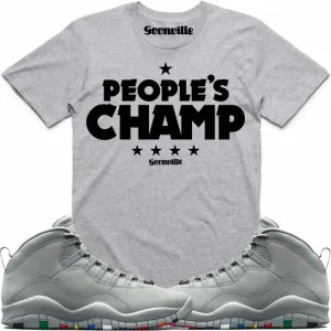 PEOPLE'S CHAMP Grey Sneaker Tees Shirt - Jordan 10 Cool Grey