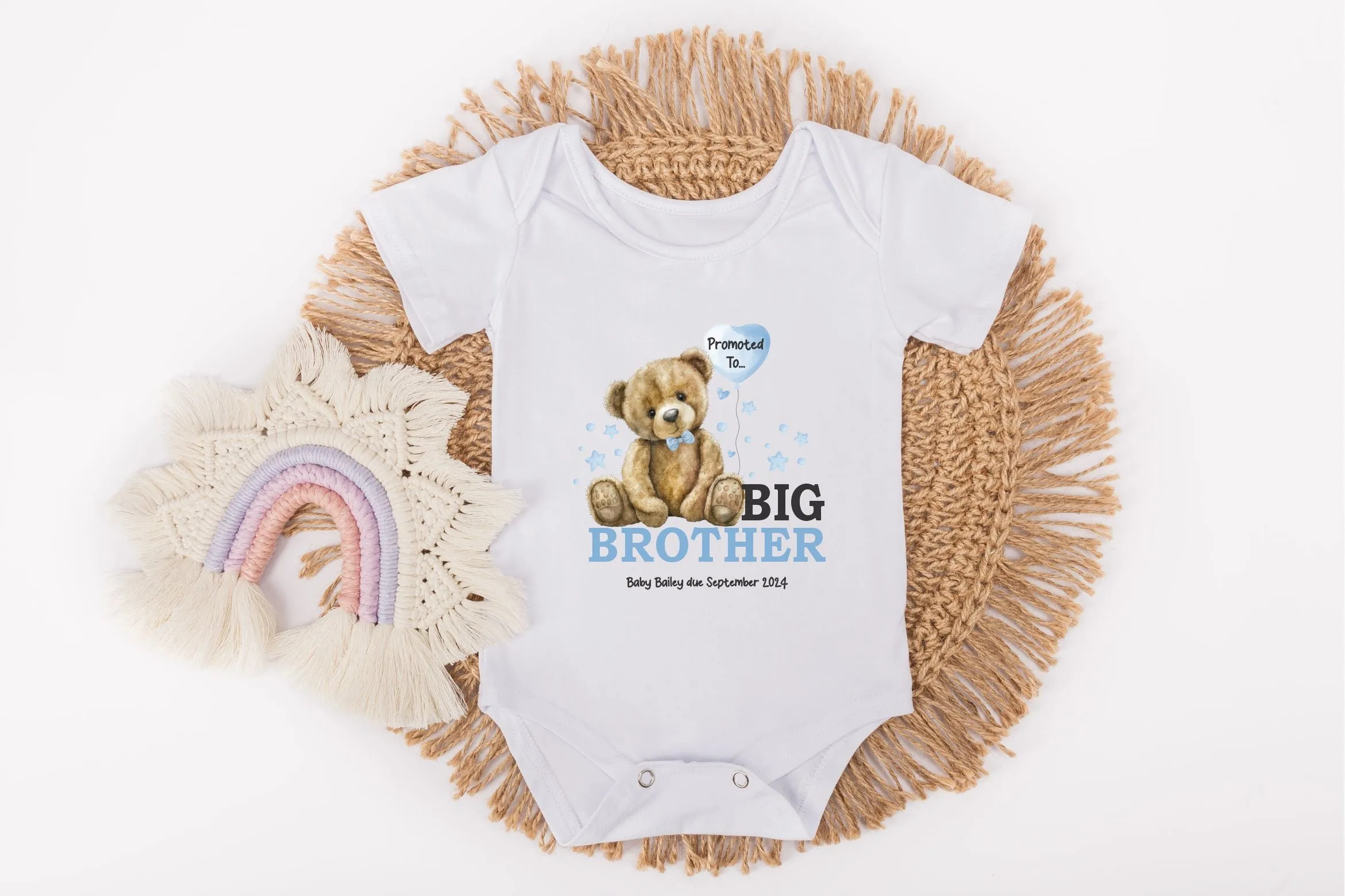 Personalised Big Sister, Big Brother announcement T-shirt, Vest or Rompersuit