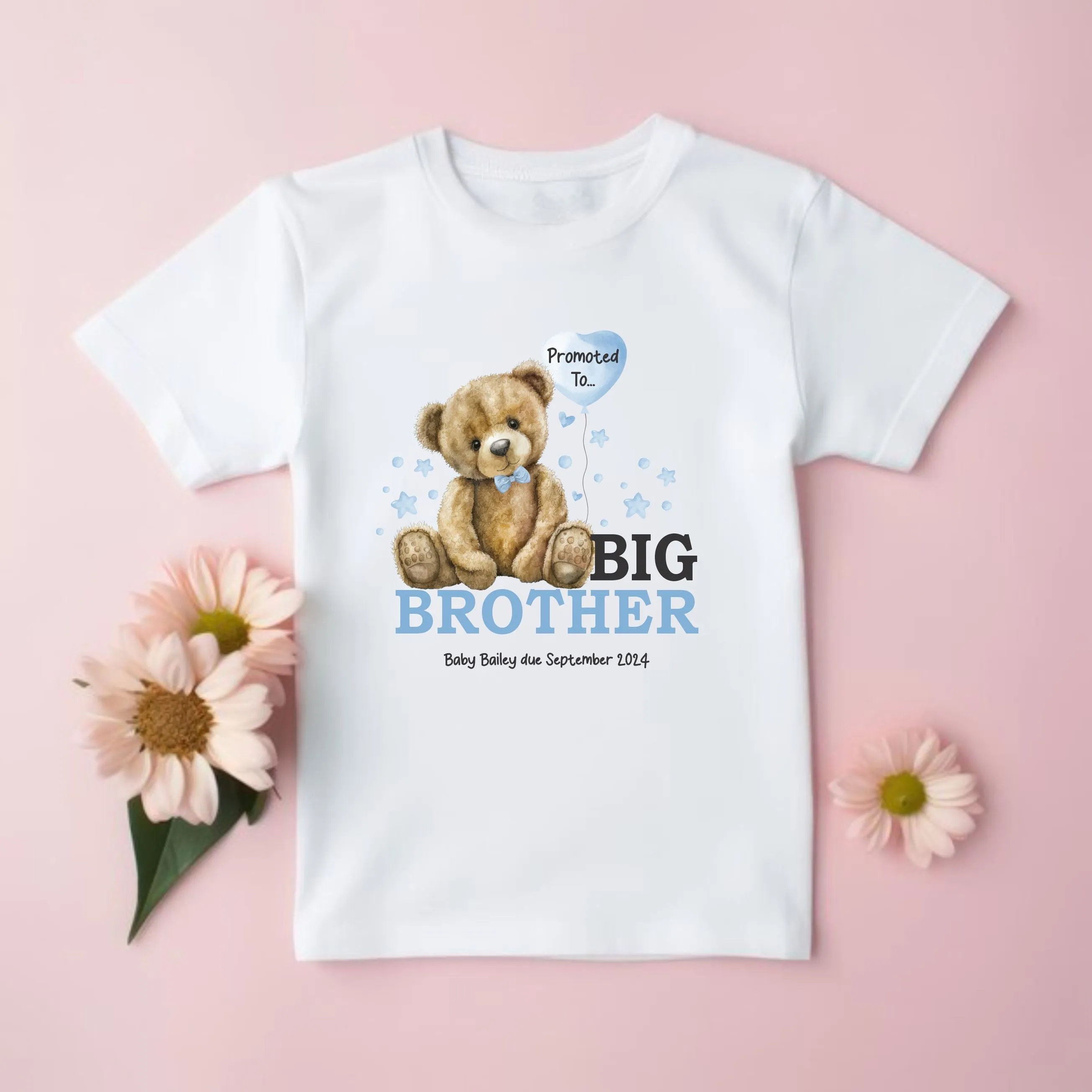 Personalised Big Sister, Big Brother announcement T-shirt, Vest or Rompersuit