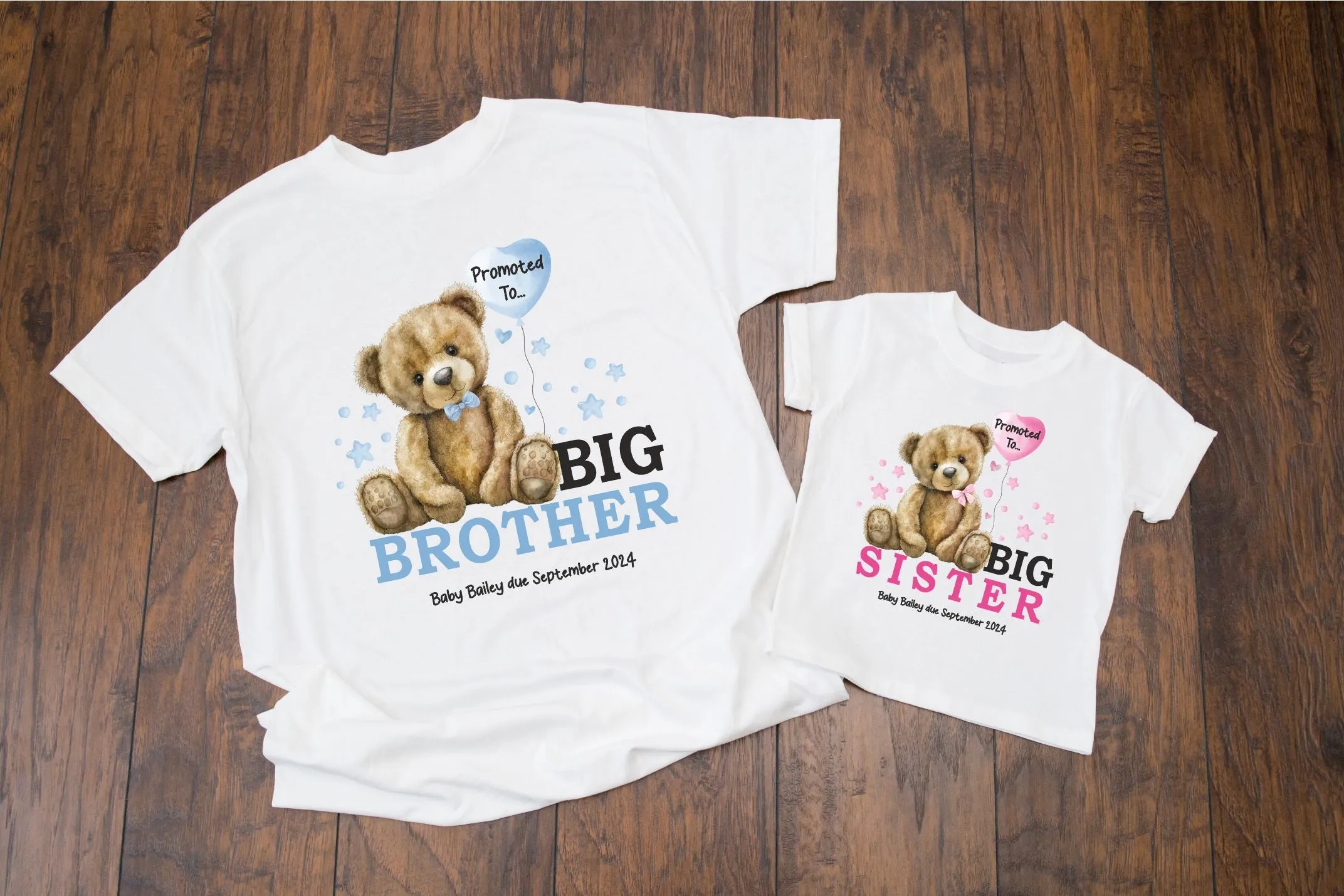 Personalised Big Sister, Big Brother announcement T-shirt, Vest or Rompersuit