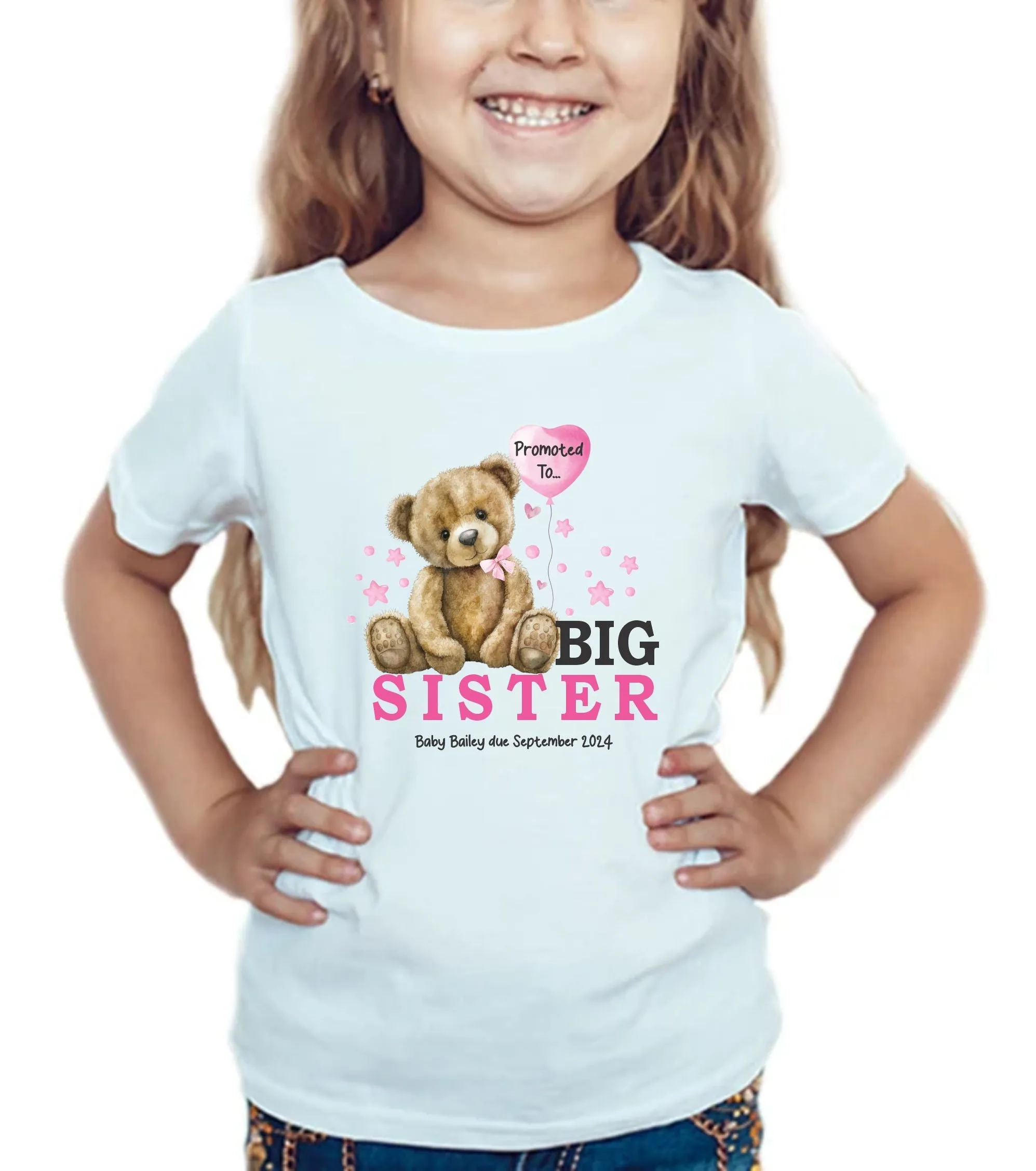 Personalised Big Sister, Big Brother announcement T-shirt, Vest or Rompersuit