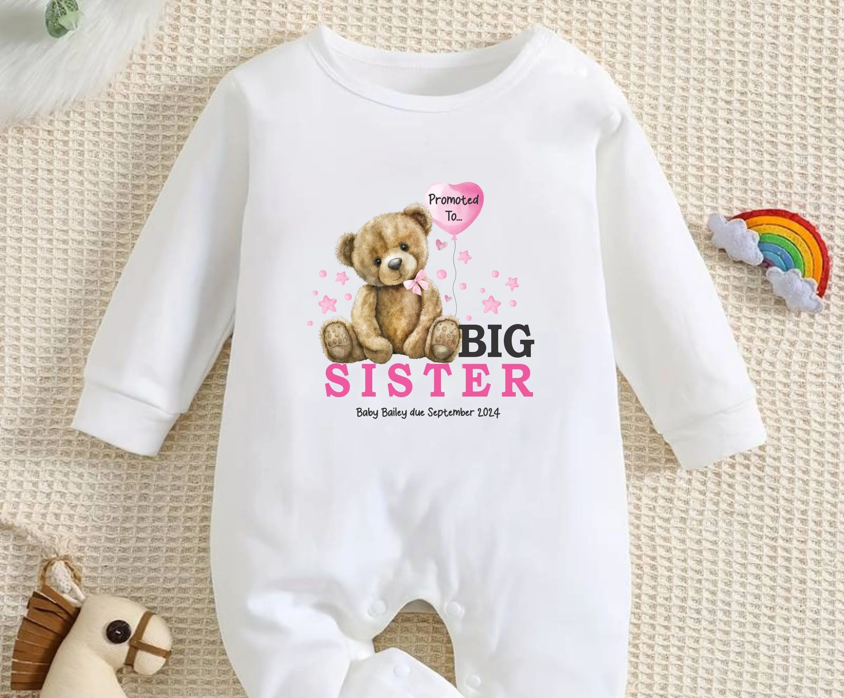 Personalised Big Sister, Big Brother announcement T-shirt, Vest or Rompersuit