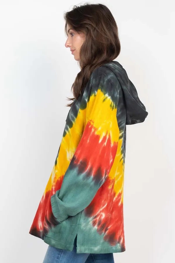 Rasta Tie-Dye Baja Hoodie