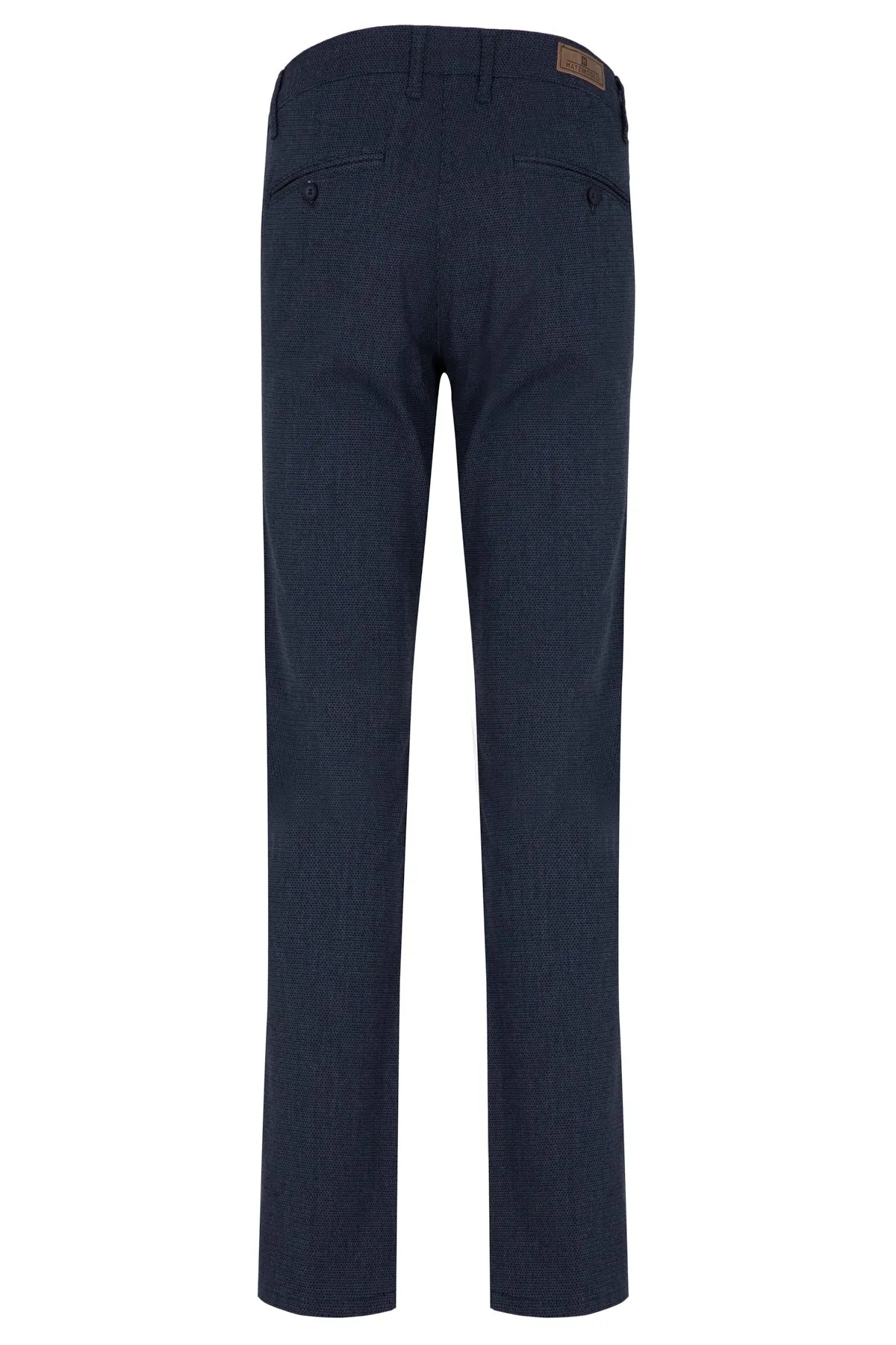 Regular Fit Low Waist Navy Cotton Casual Pants