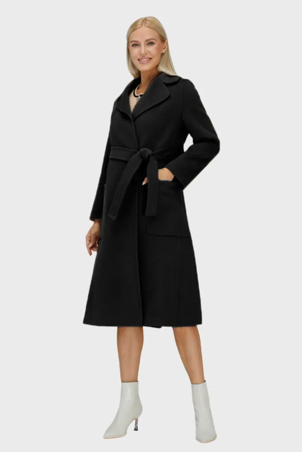 Relaxed Cashmere Blend Coat with Belt