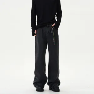 Relaxed Fit Flared Straight Pants