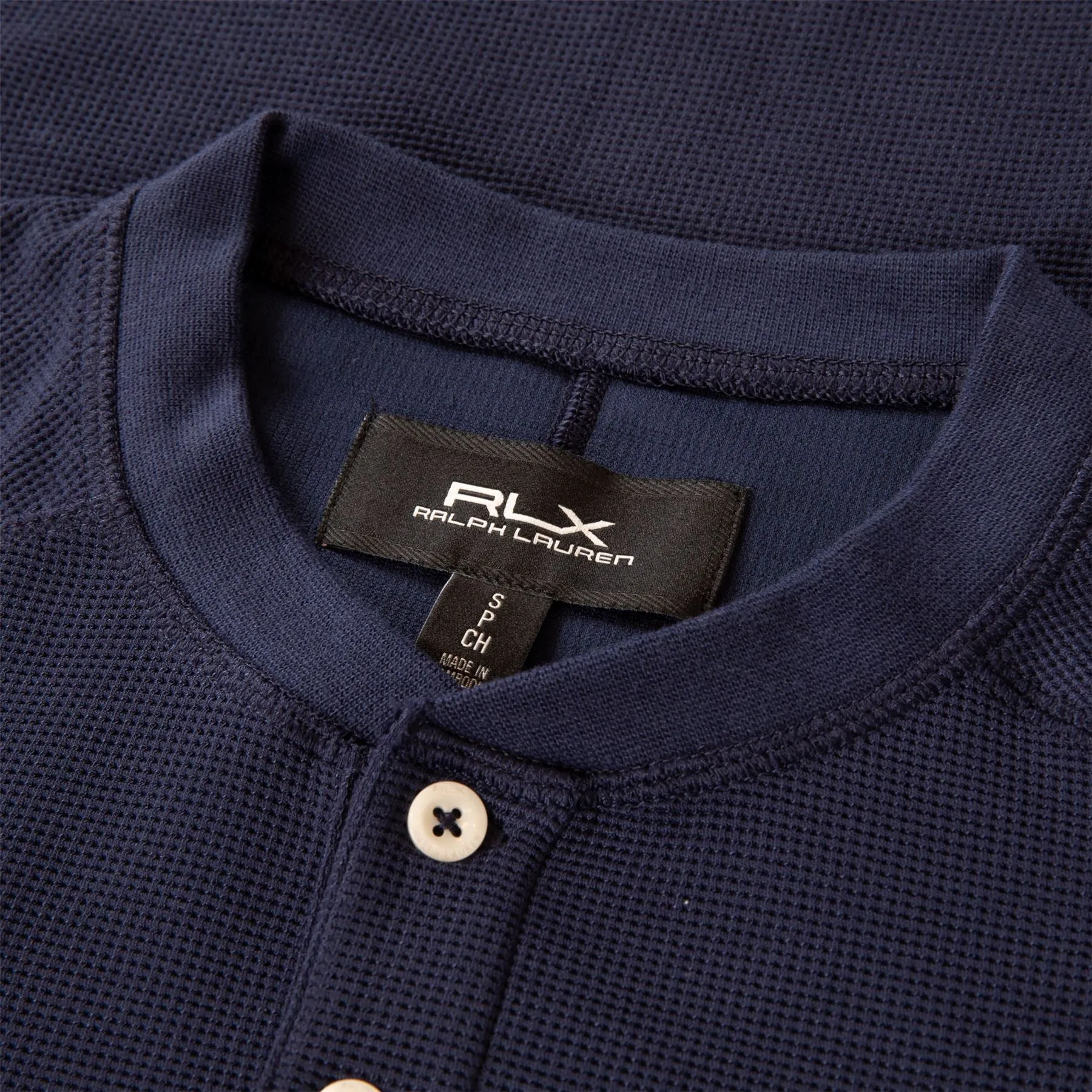 RLX Tech Waffle Henley Pullover Refined Navy - AW24